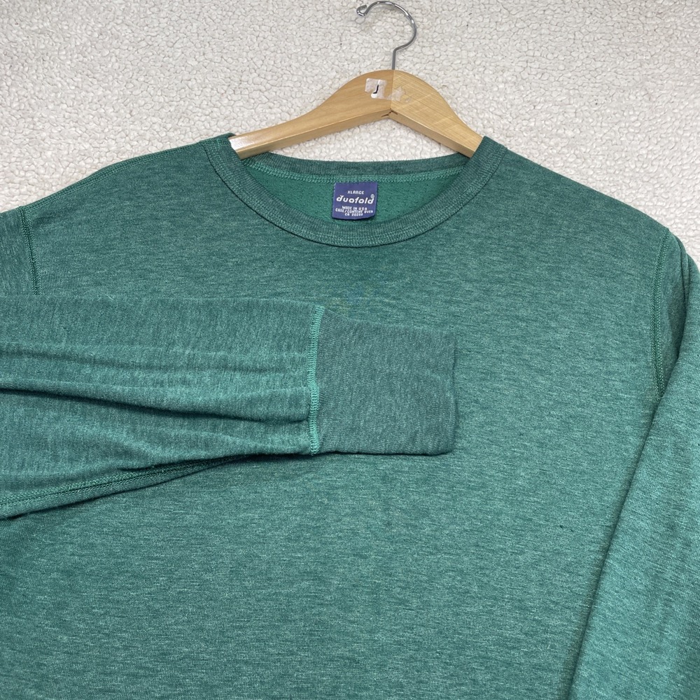 Duofold Thermal Shirt Mens XL Green Thermax Wool Blend Base Layer Long Sleeve